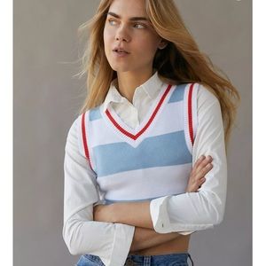 Urban Outfitters Striped Sweater Vest with V-Neck - NWT